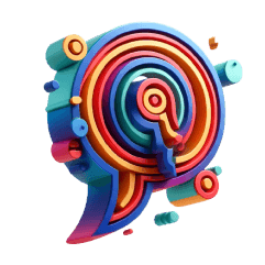 An abstract colourful speaking bubble