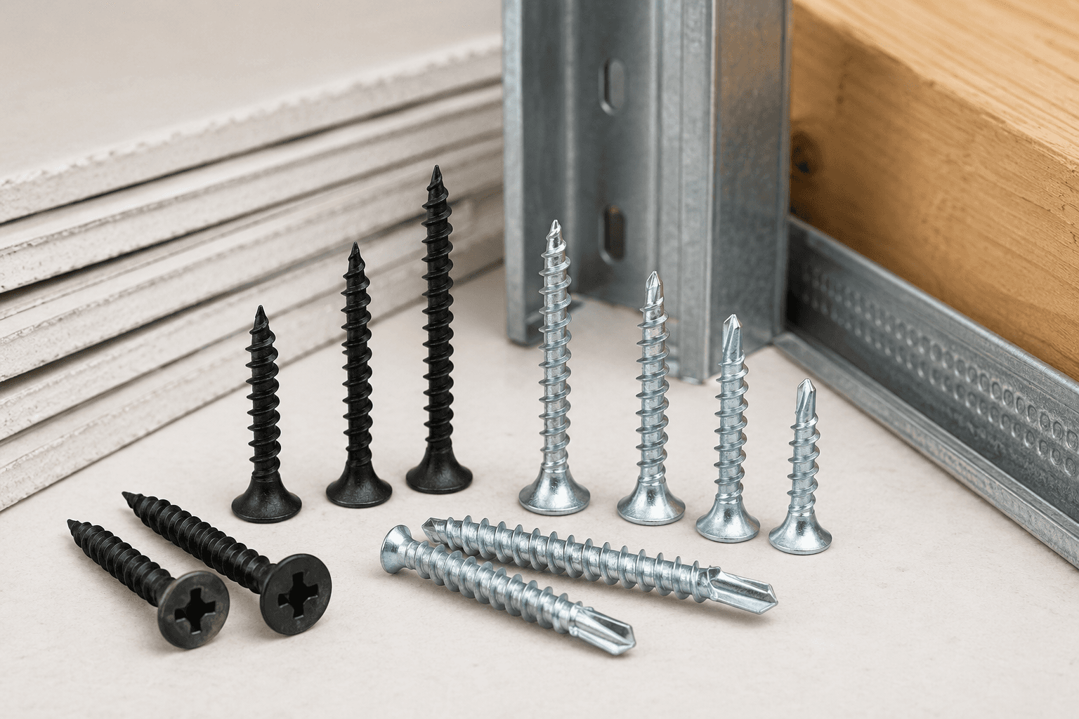 drywall screw sizes