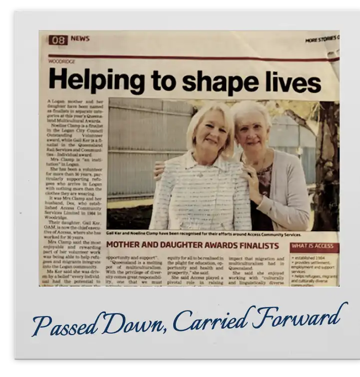 Gail and Noeline News article