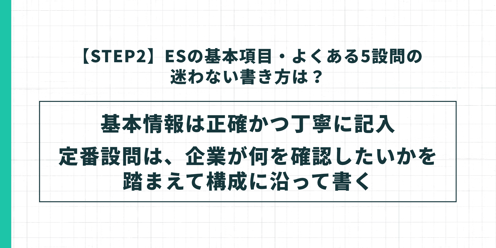 ESの基本項目とよくある5設問の書き方