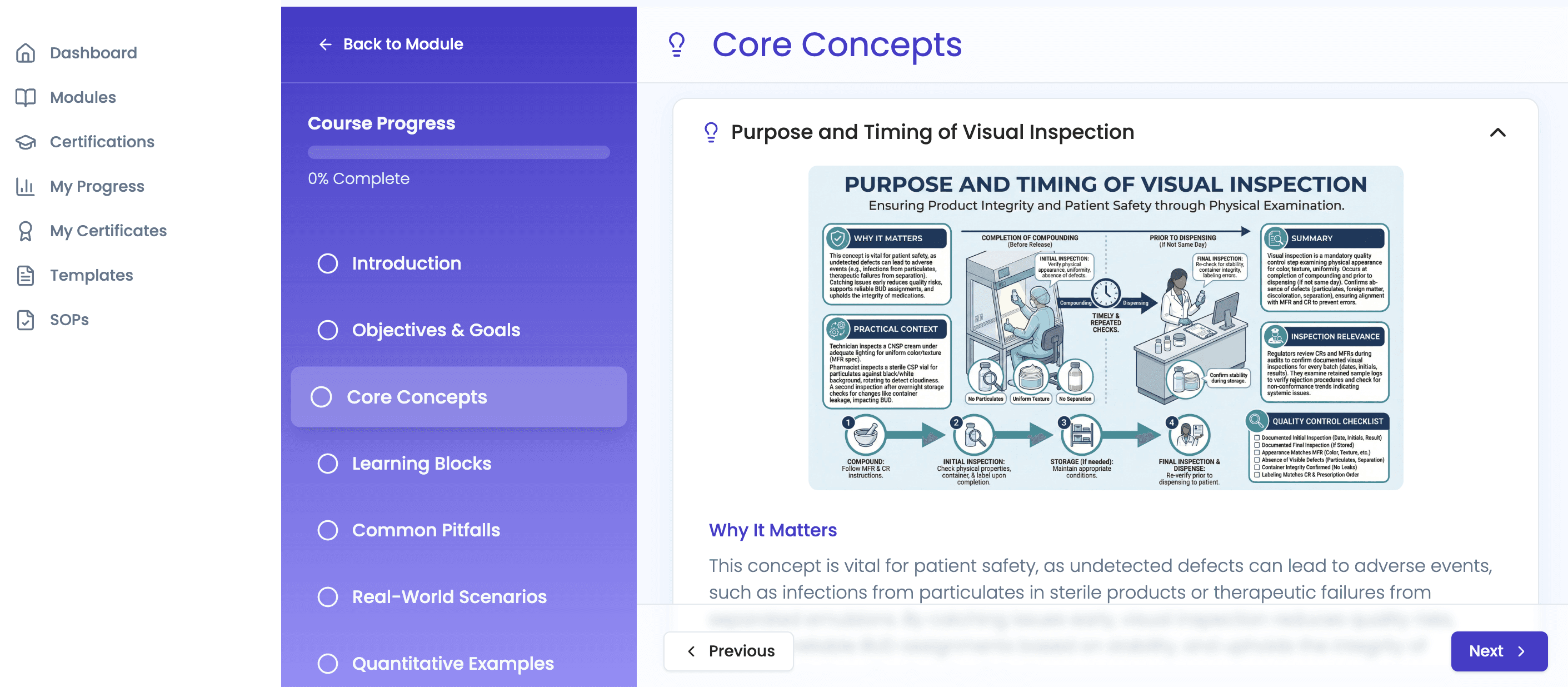 CompoundLearn compliance training course view