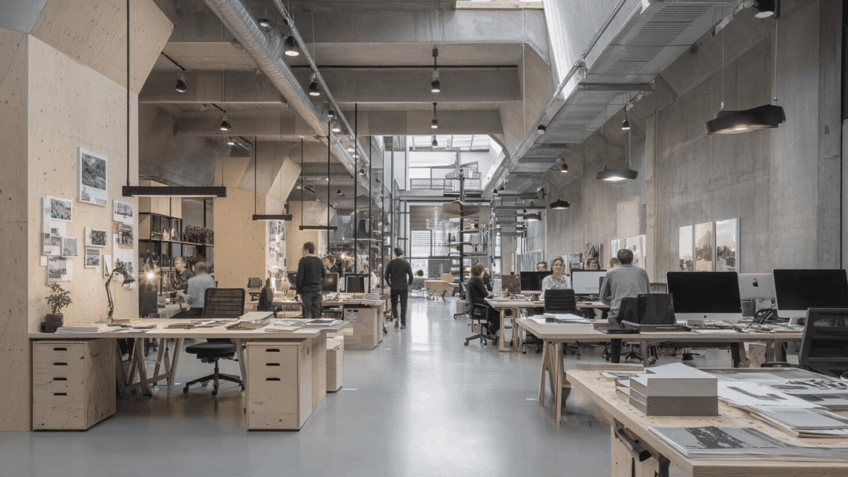 large architects studio open plan office