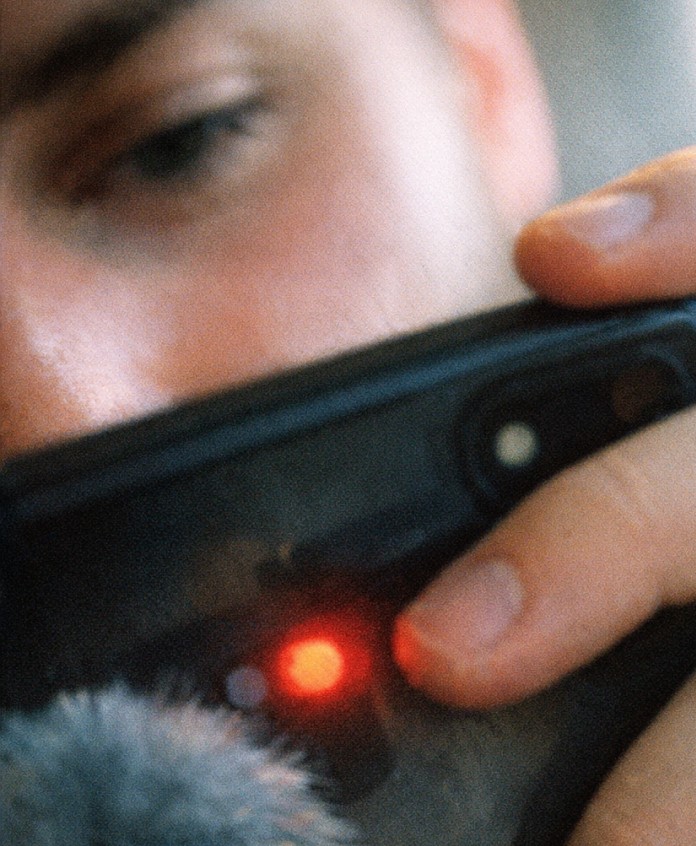 Close up person holding smartphone