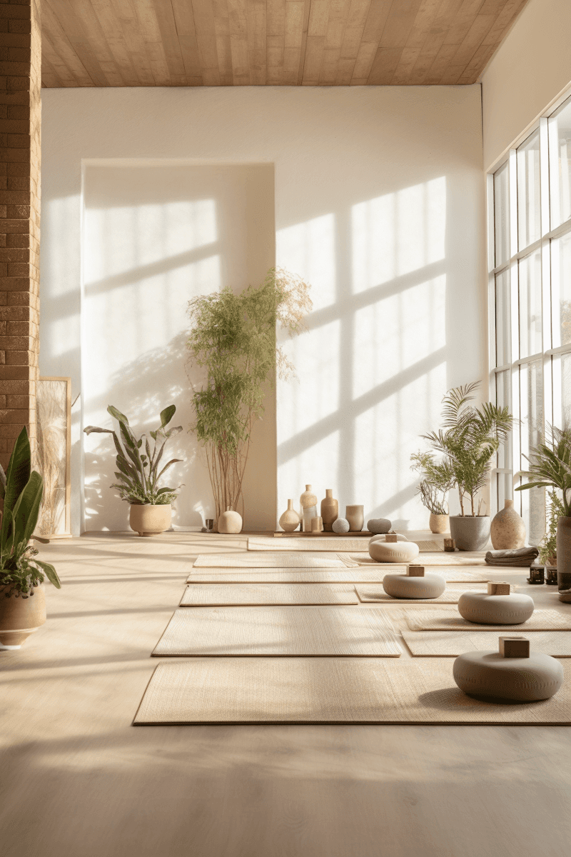 A yoga calm studio environment