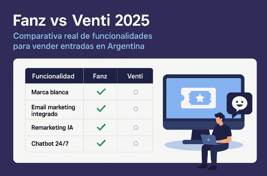 comparativa entre fanz y venti, dos plataformas de ticketing