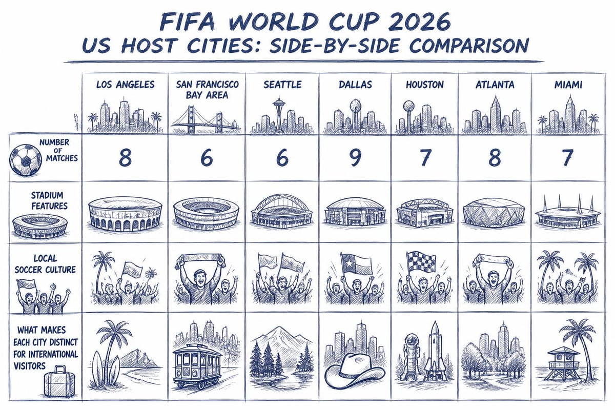 US World Cup host cities comparison