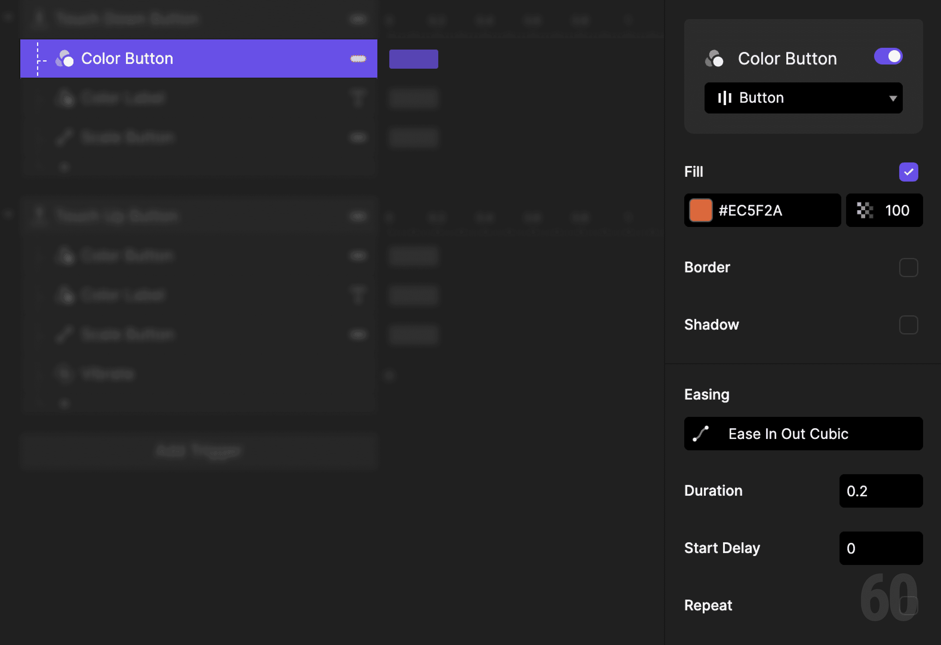 This is a screenshot of Step 2: Change button color on press.