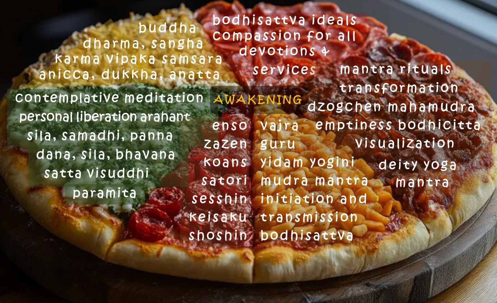 A narrow path winding through a lush, green forest surrounded by dense foliage and tall trees.