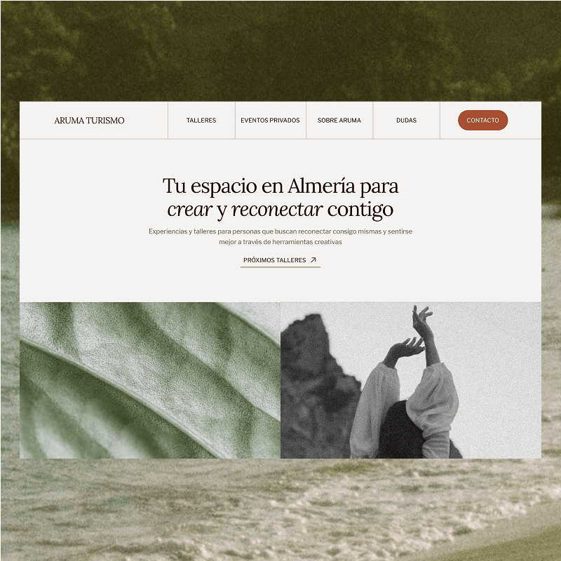 Diseño Web minimalista para proyecto creativo de bienestar