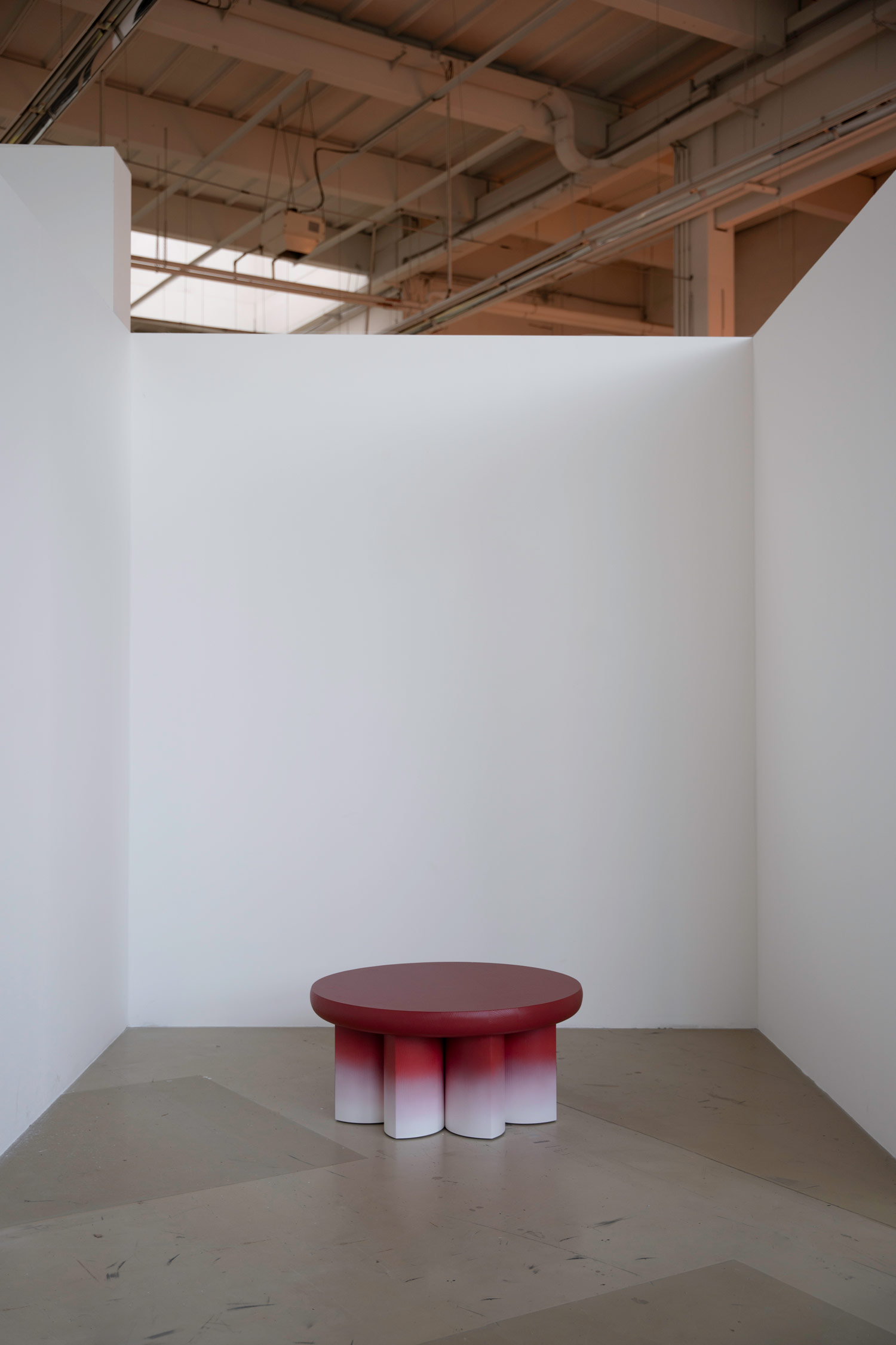 Rosette coffee table in solid material with symmetrical rosette inspired structure by Jiri Krejcirik