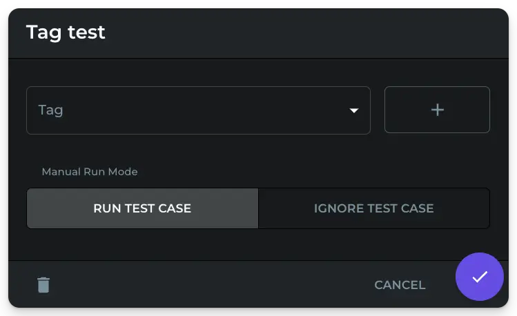 Tag test node pop-up in DoesQA