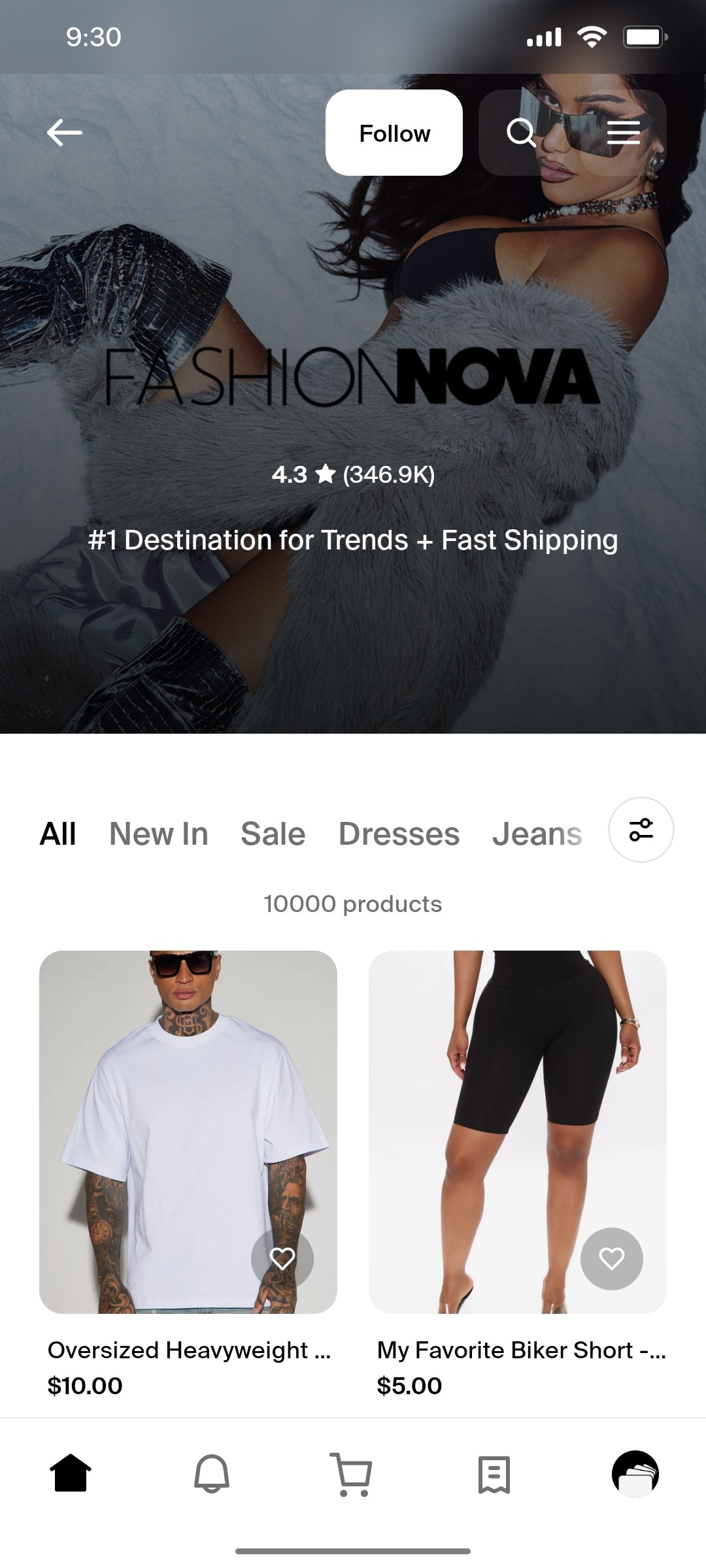 Shop App  Follow Screen