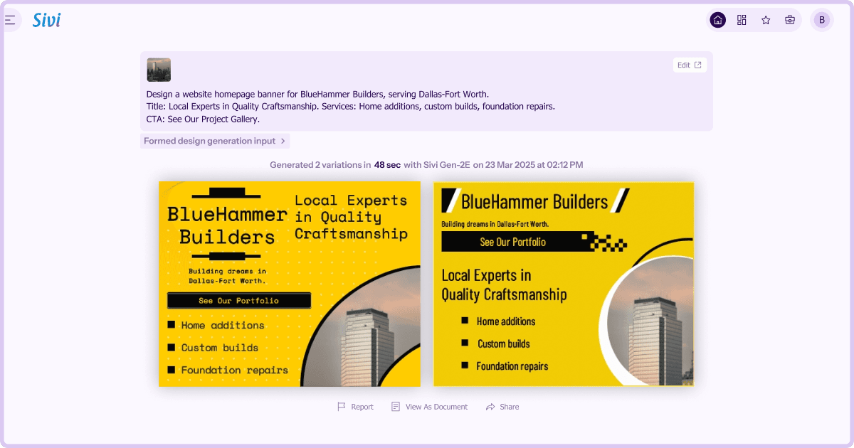 Sivi: Construction banner generator