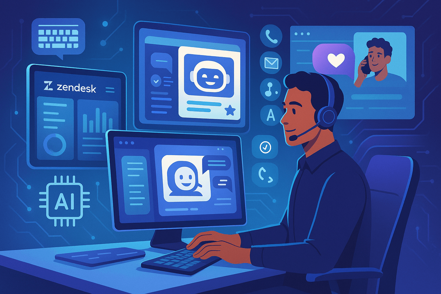 This graphic aligns with the "Technical Skills" section, visually representing the integration of CRMs and AI tools. It engages tech-savvy readers, supports SEO by breaking up dense text, and reinforces the importance of technical proficiency.