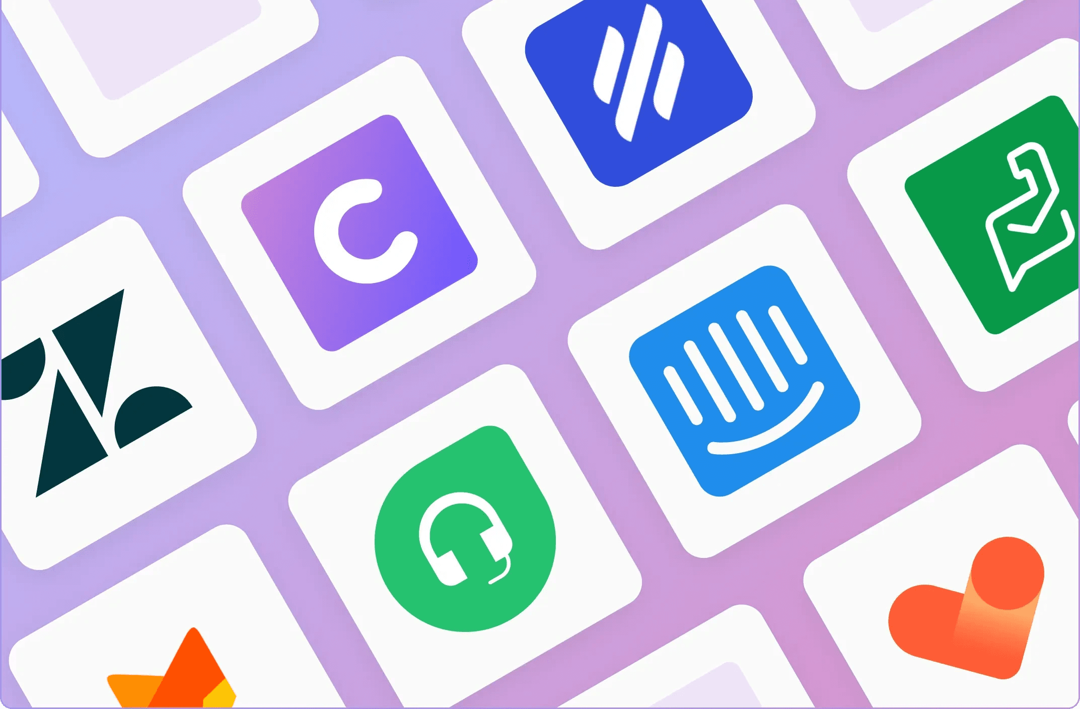 Grid of digital application icons - Zendesk Alternatives