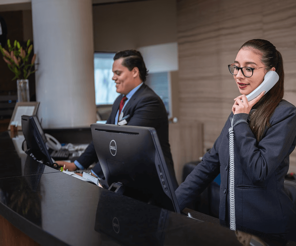 Hotel reception desk