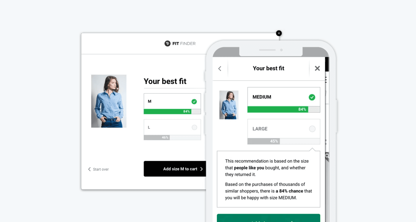 visual representation of the Fit Finder results screen