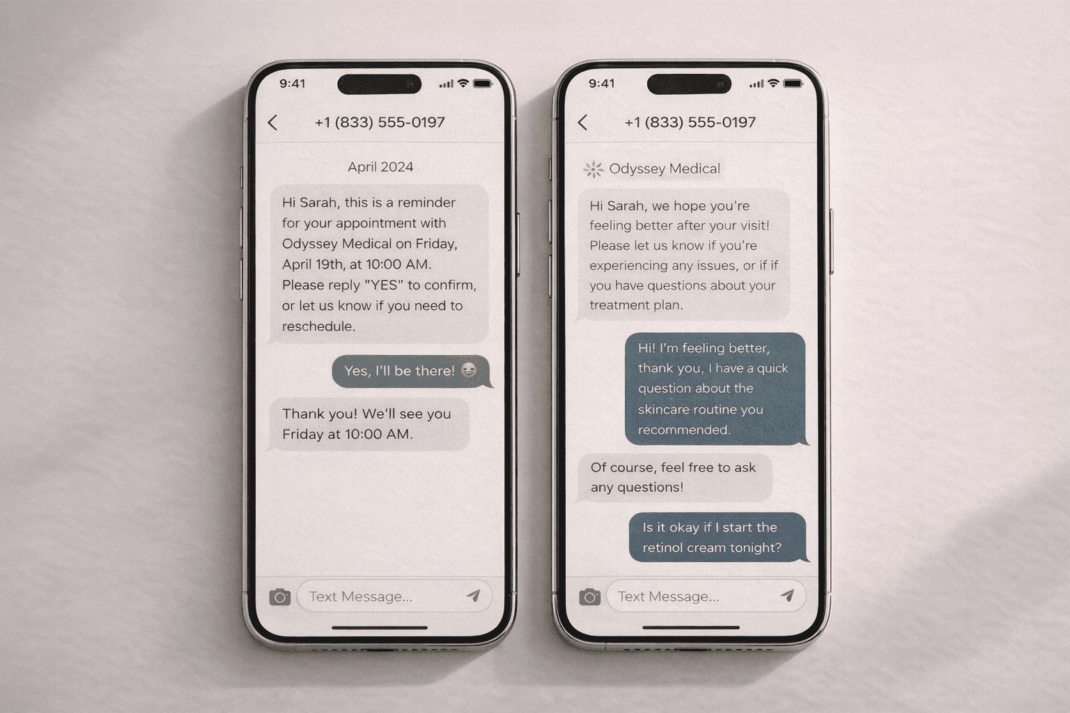 Two-way patient messaging system for a medical practice by Studio Odyssey Los Angeles