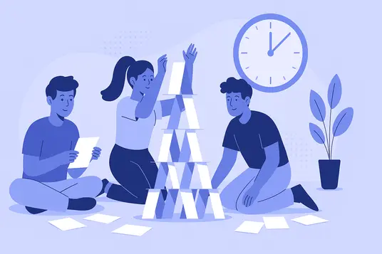 Team plays Paper Tower Building