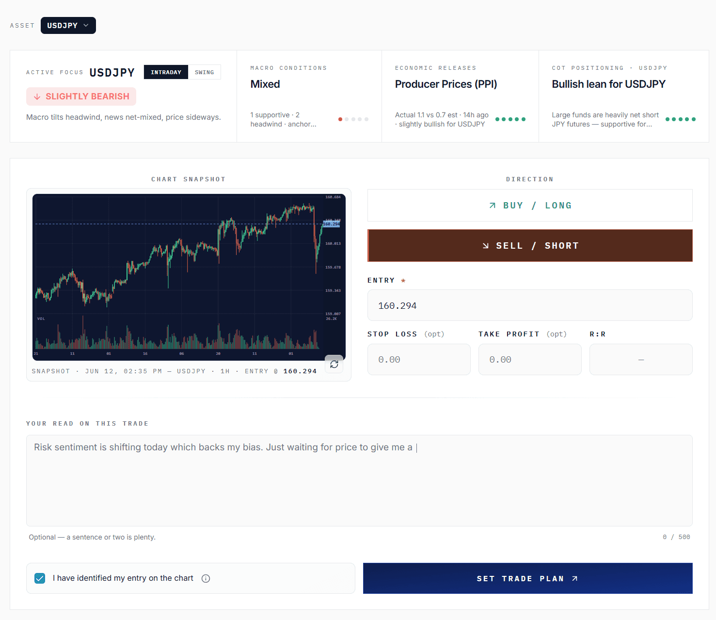 Planning a trade