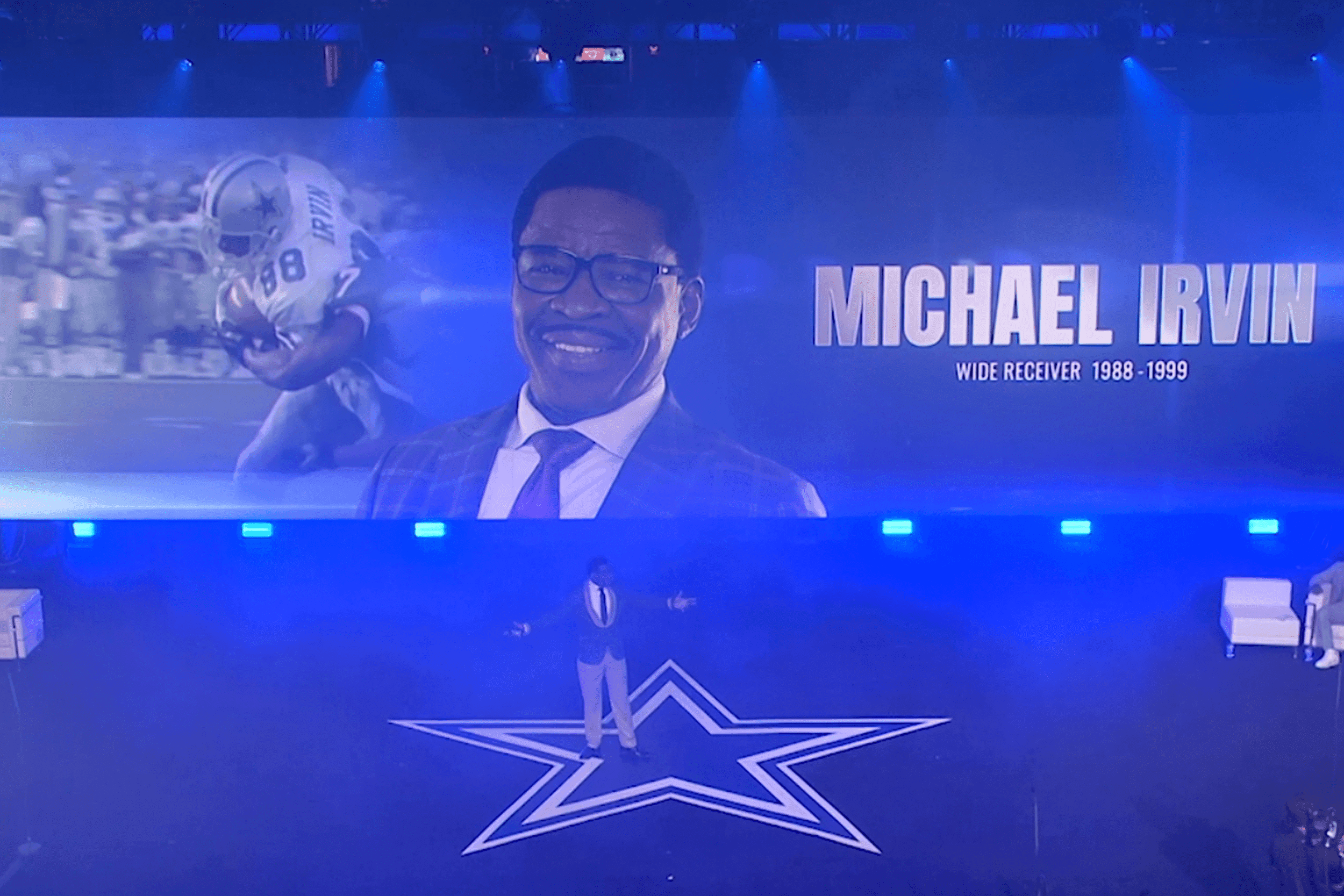 Dallas Cowboys 2022 Season Kick Off Michael Irvin on stage