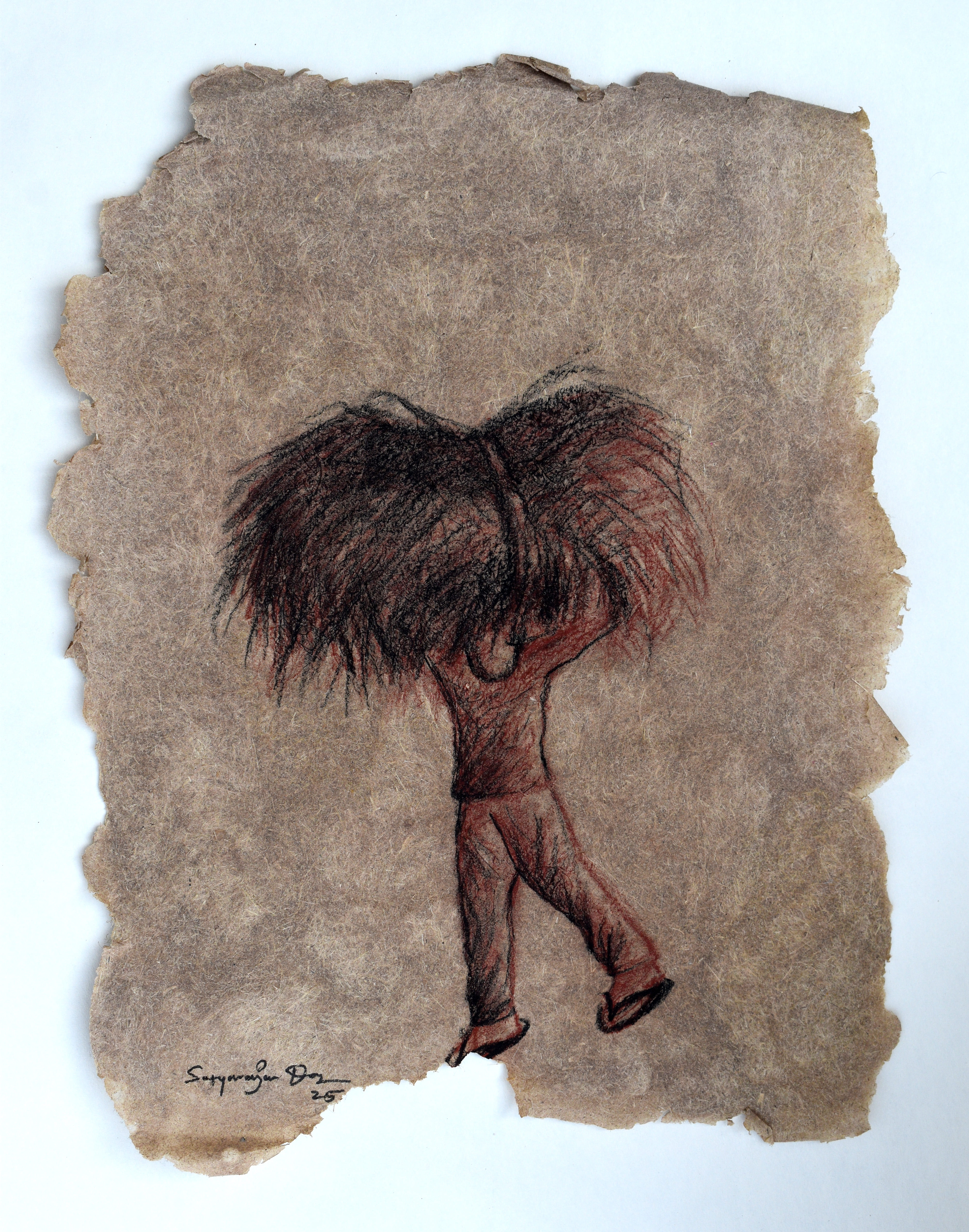 herd of sheep on road painting