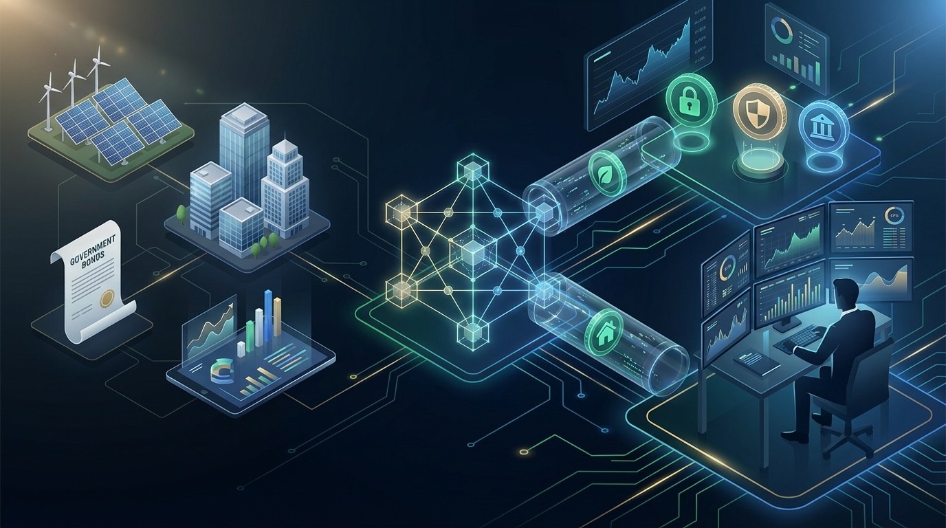 real-world assets transforming into digital blockchain tokens