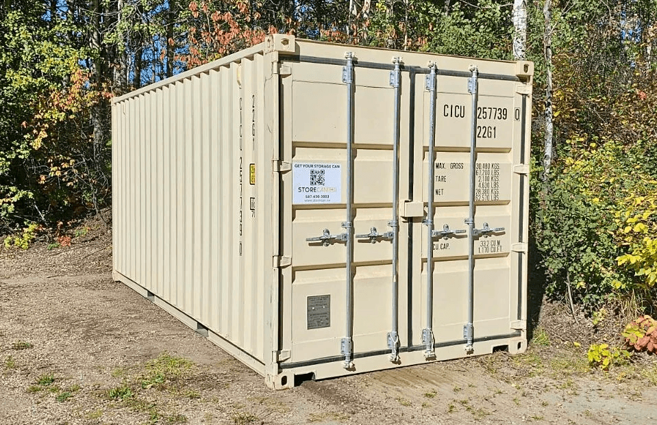 20' New (1 trip) Shipping Container delivered in a park
