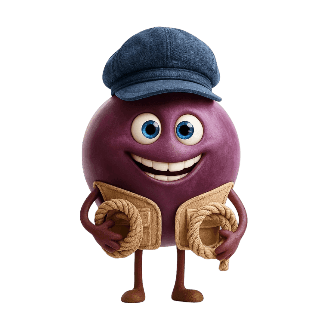 Plavac Mali grape berry illustration for wine education.