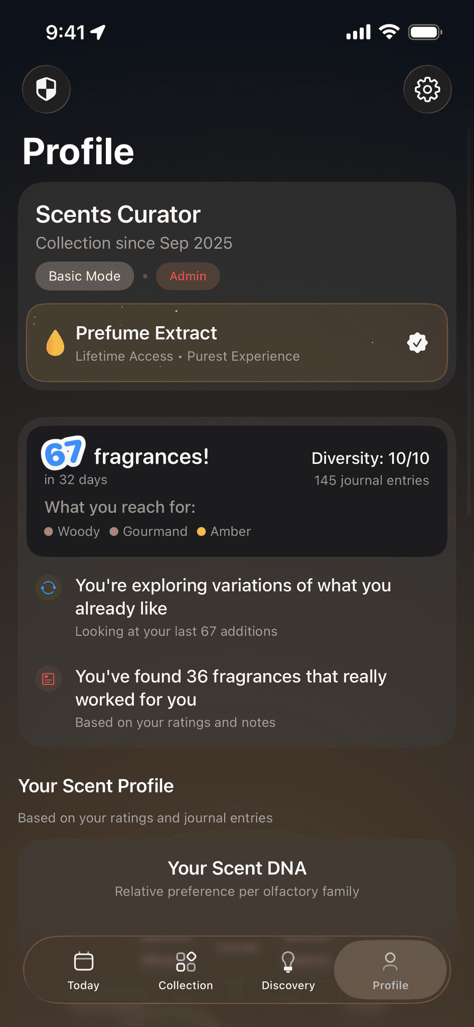 Perfume collection view