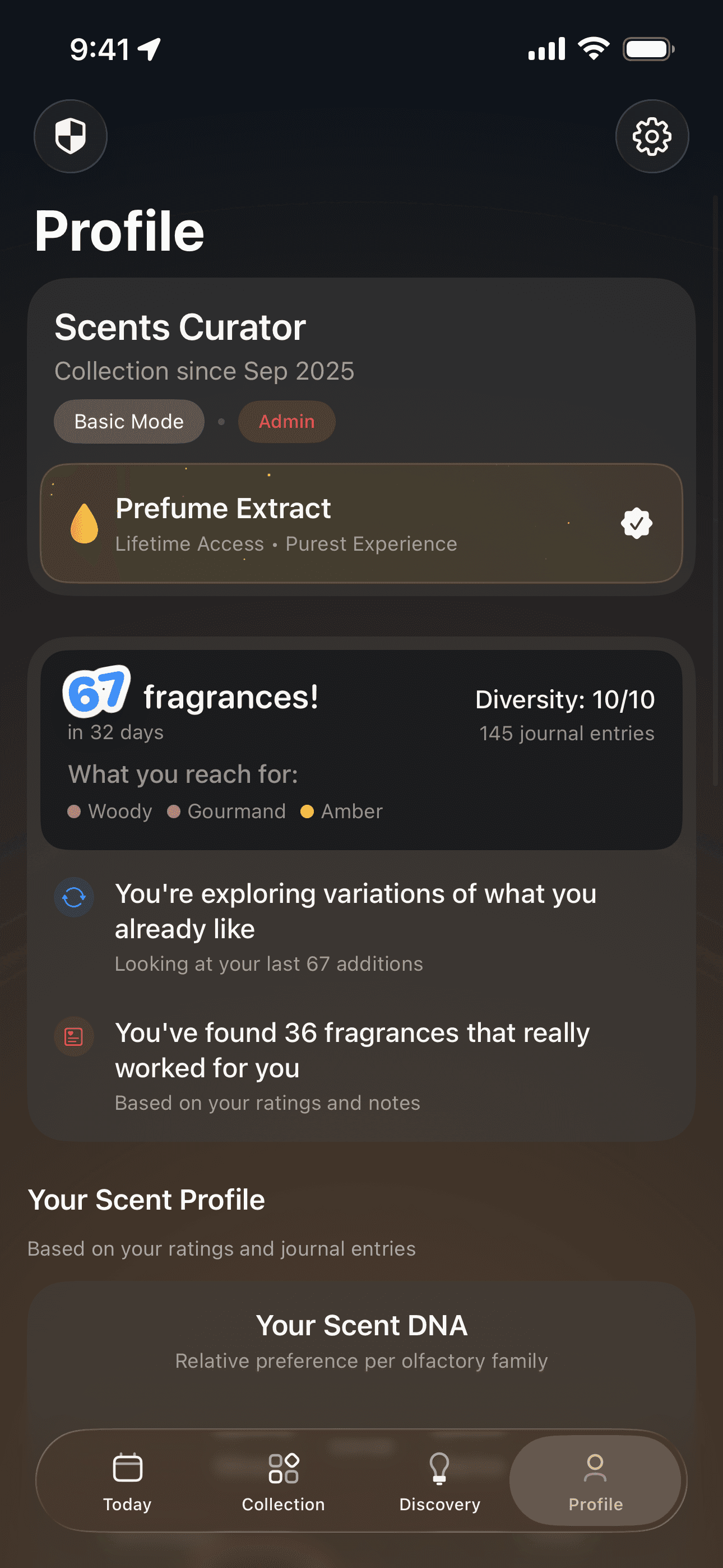 Perfume collection view