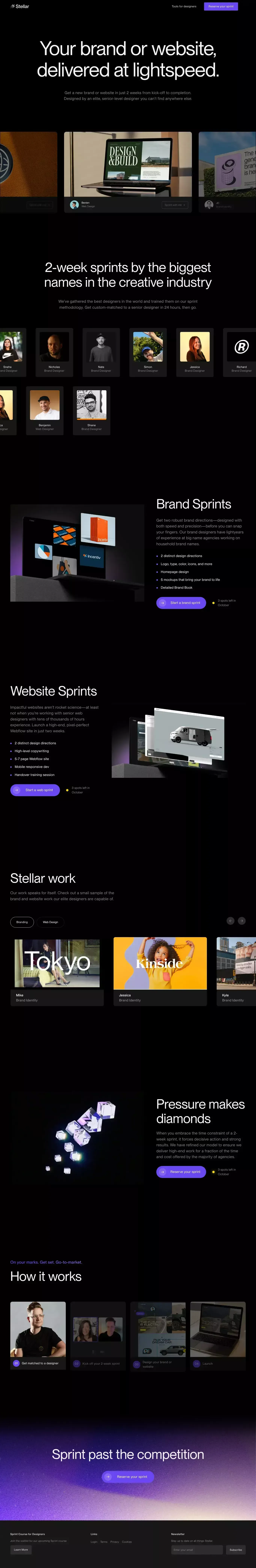 Stellar portfolio page screenshot showcasing Design and Tech design