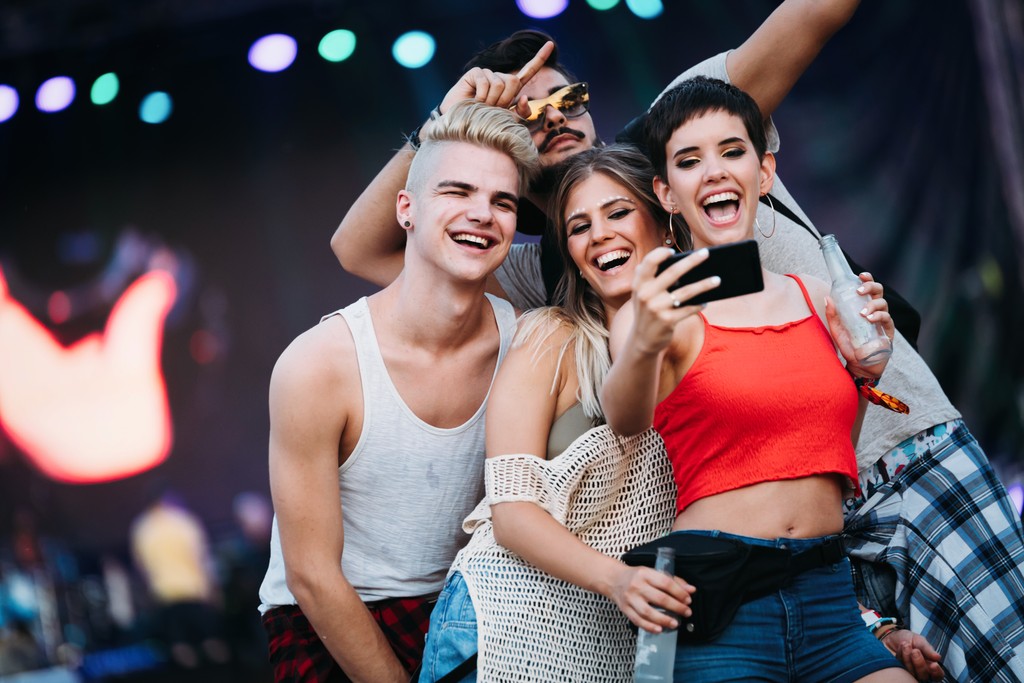 Group of youthful friends