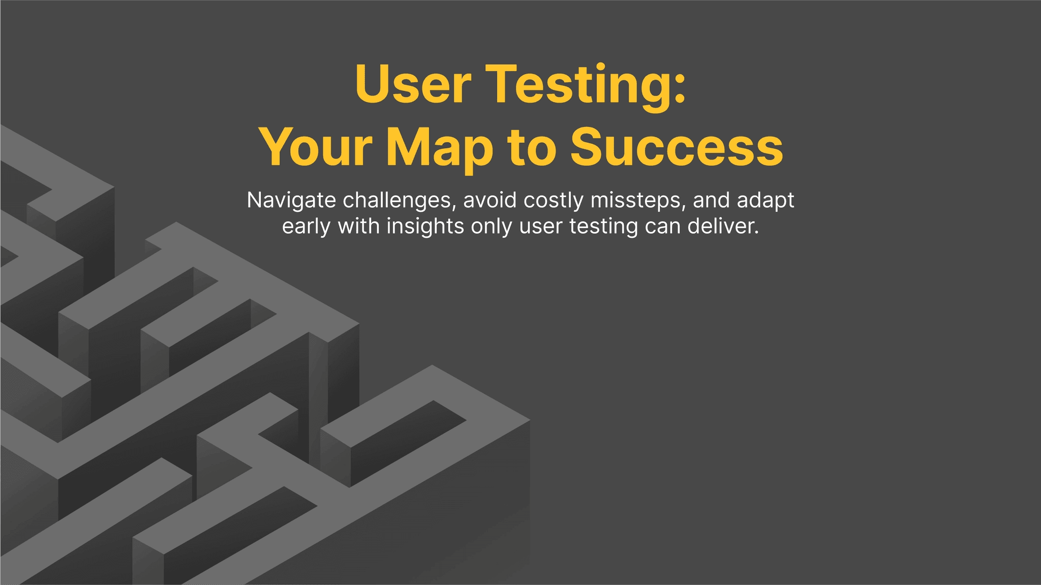 A labyrinth in the background and talking about navigation in the image text is pointing out how user insights helps you navigate difficult ways.