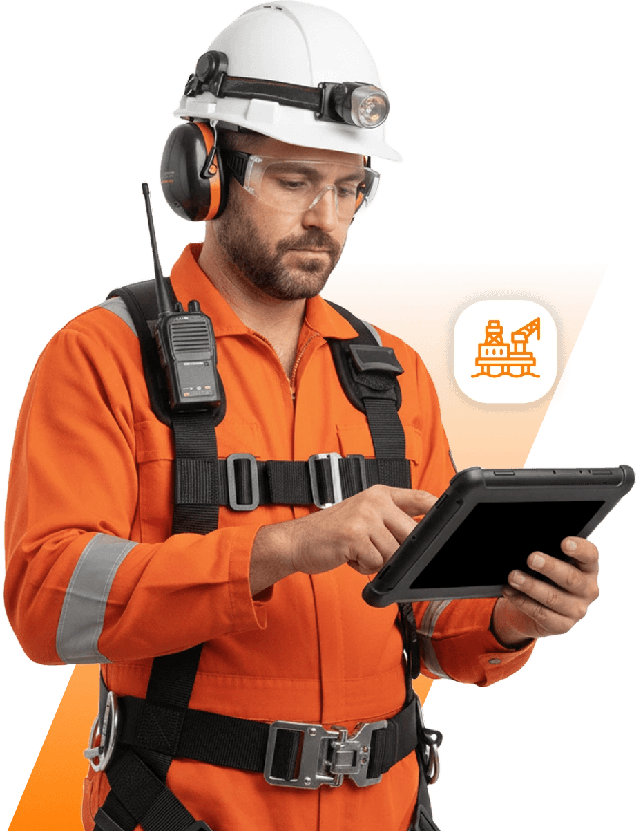 Homem de boné utilizando um tablet