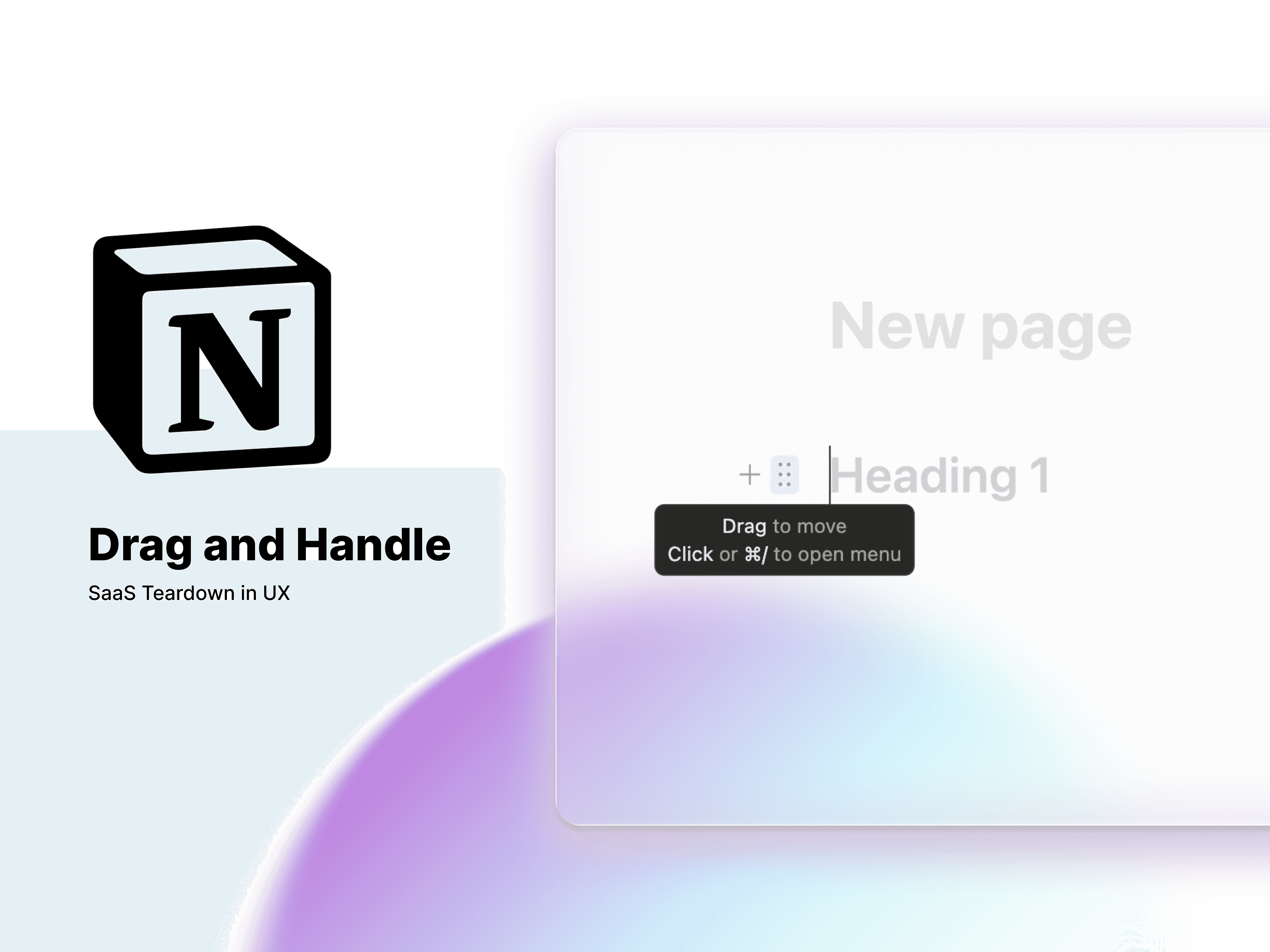 Dragging and reordering content blocks using Notion's drag handle UX pattern