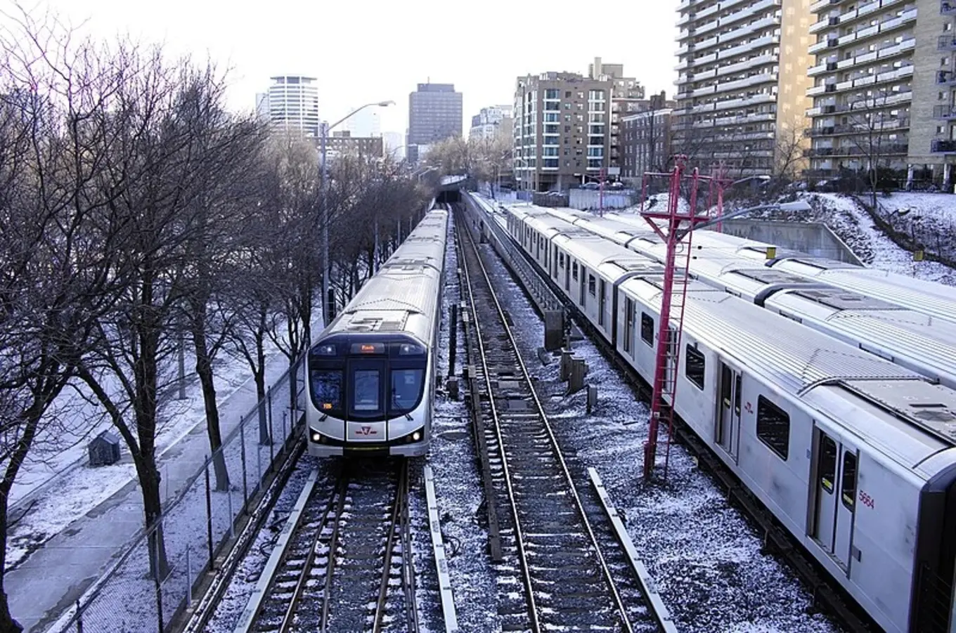 Davisville TTC subway yard and carhouse in Davisville Village Toronto. 