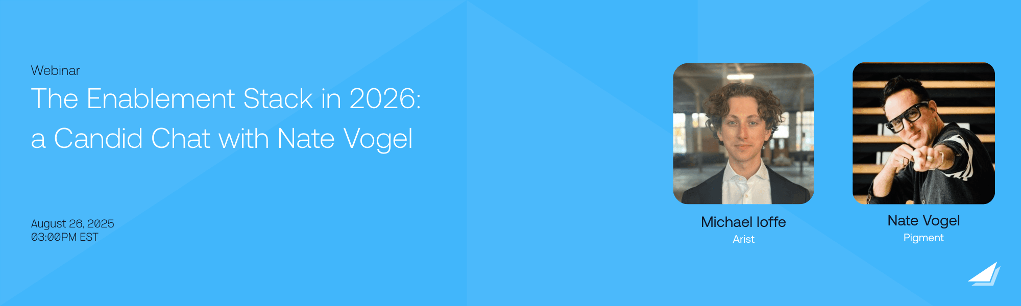 Webinar Thumnail for The Enablement Stack  in 2026 with Nate Vogel