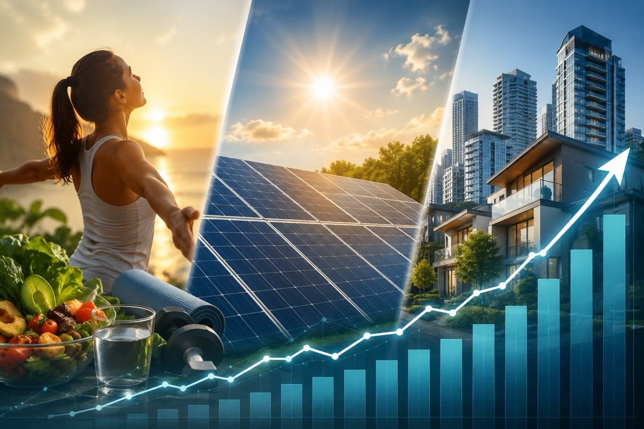 sunlight solar global market trilliion dollar enonomy real estate pv health