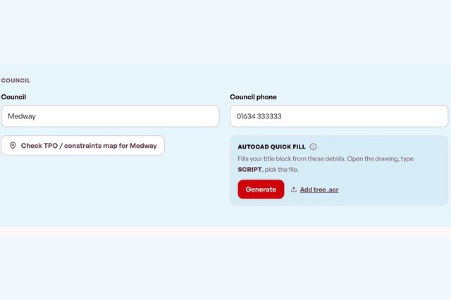 Council name, phone number and a TPO constraints map link found from a postcode