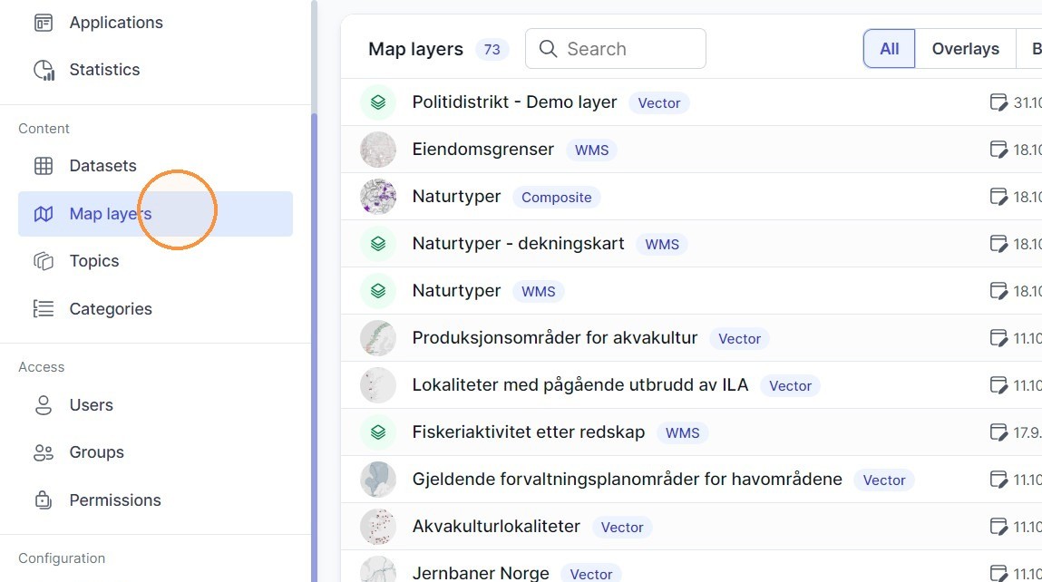 Steg 1: Klikk "Map layers".