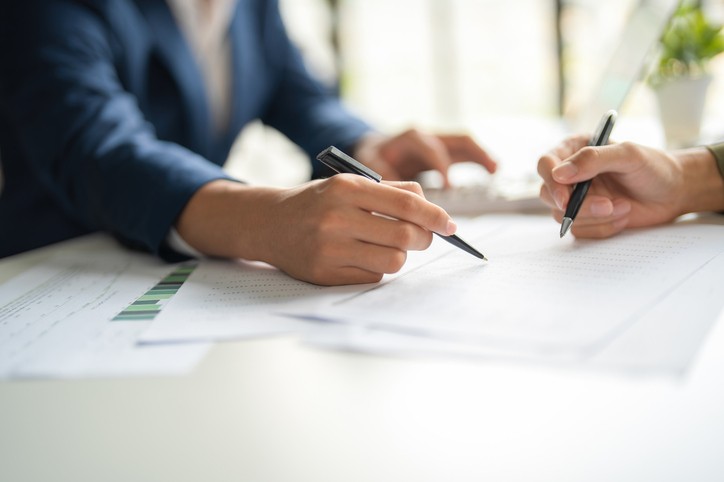 Business owner looking at the business audit