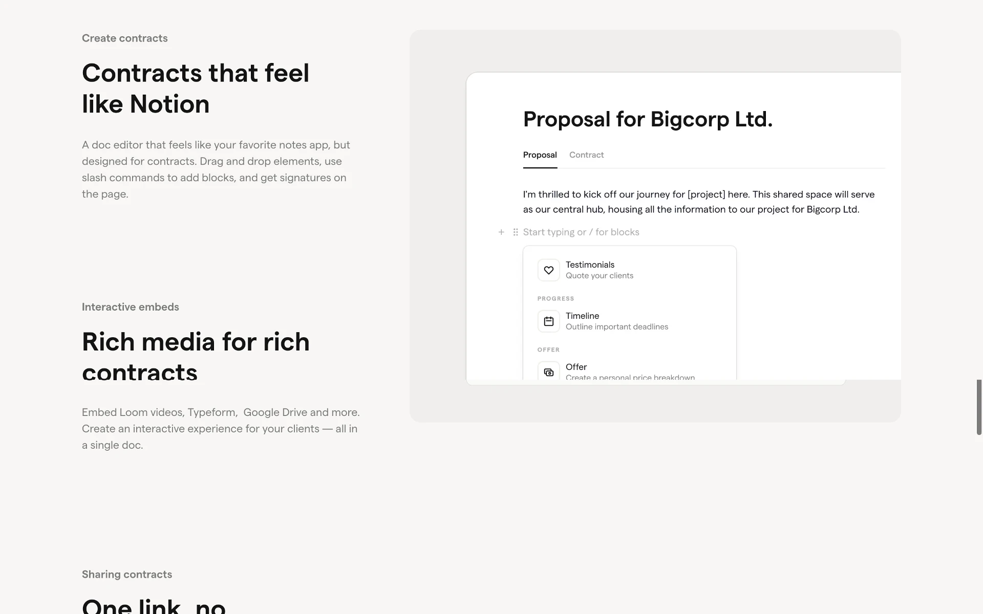 An example of a product features section on a SaaS landing page