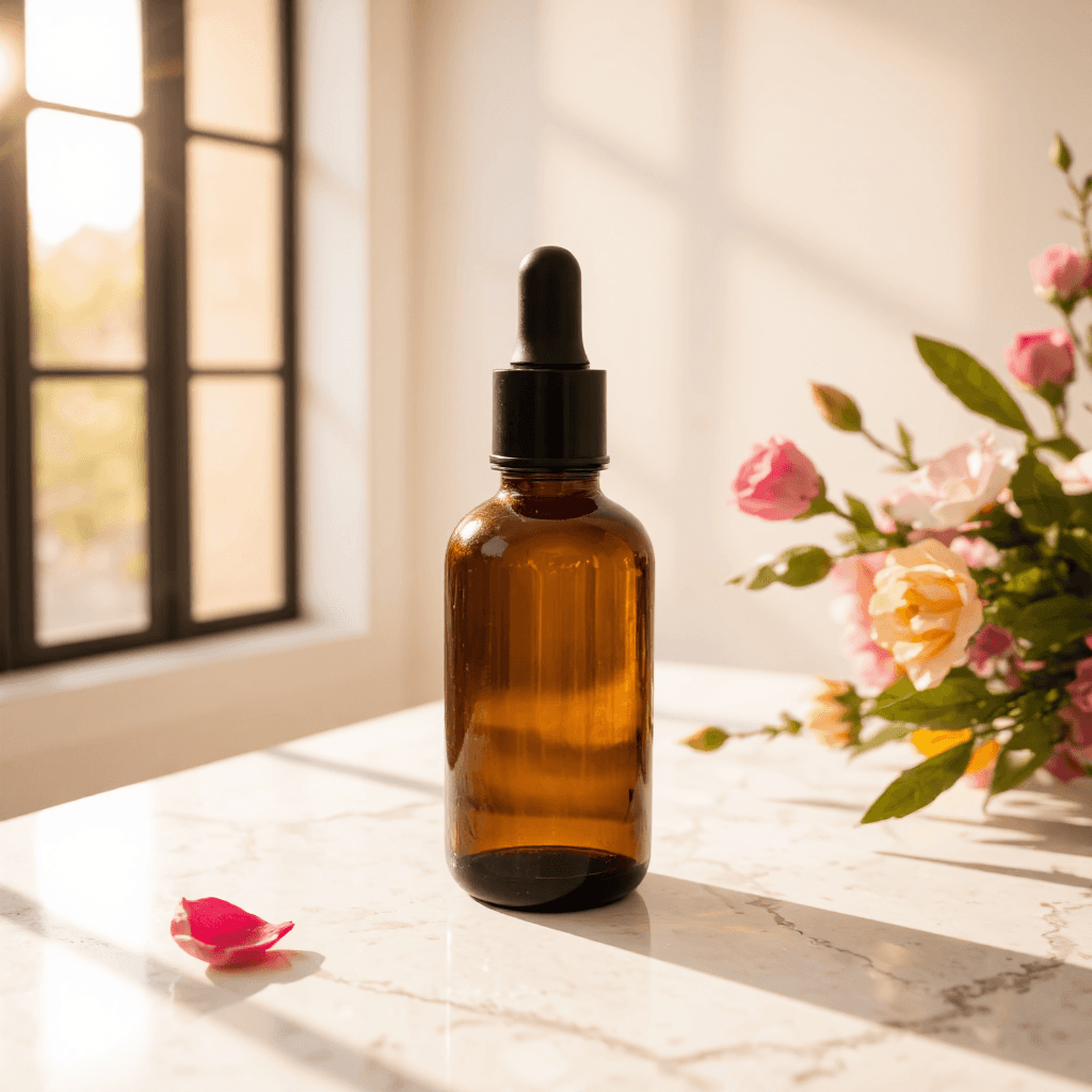 product photography of bottle of skincare product