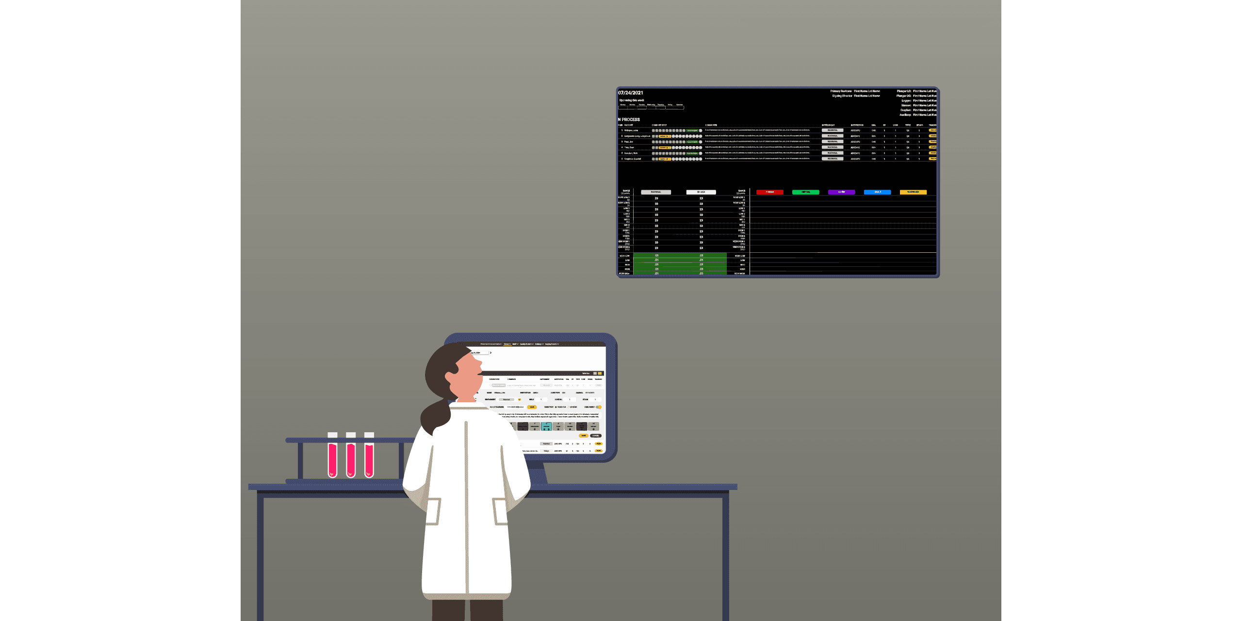 Illustration of the new display in the lab