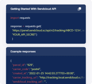 Sendcloud tracking API