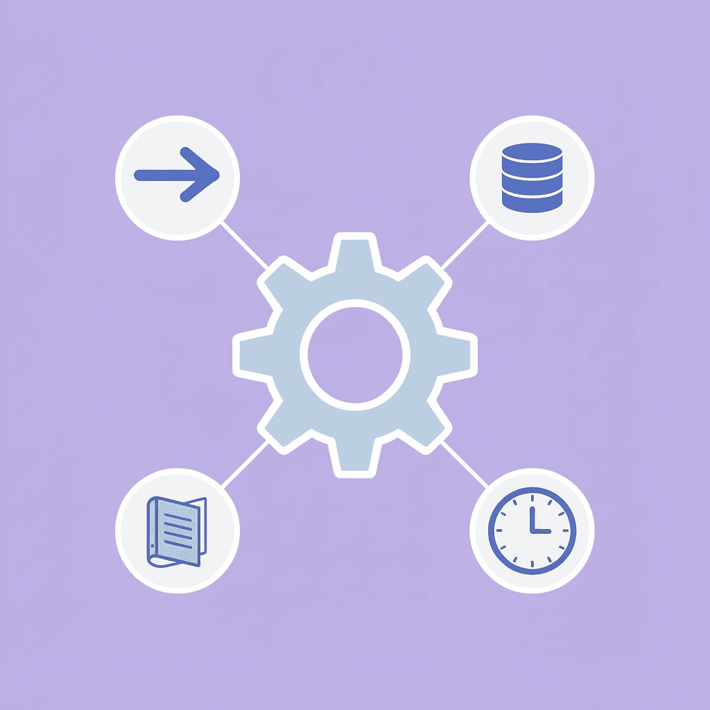 Central automation hub connected to customer service, inventory, billing, and other business systems