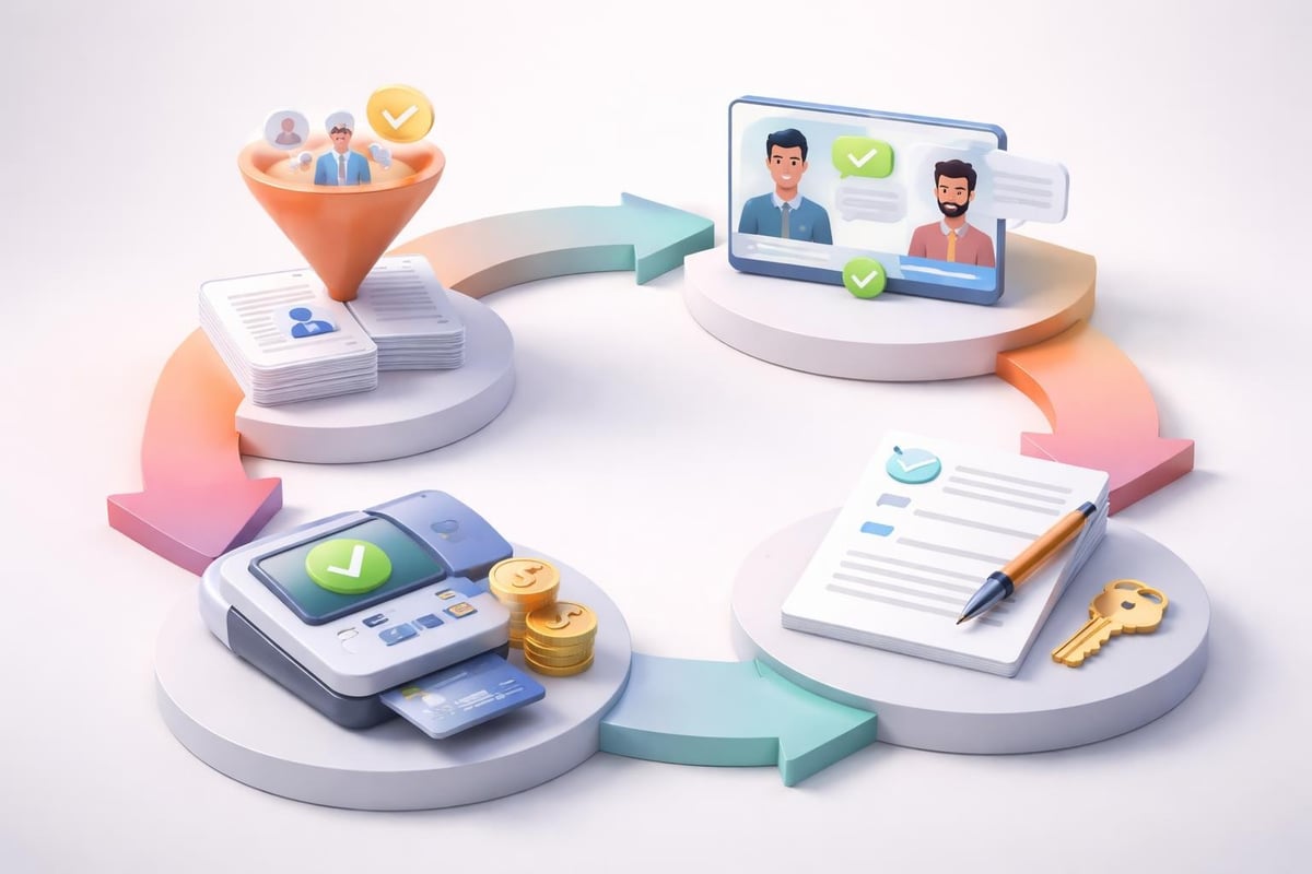 Remote closer sales process flow