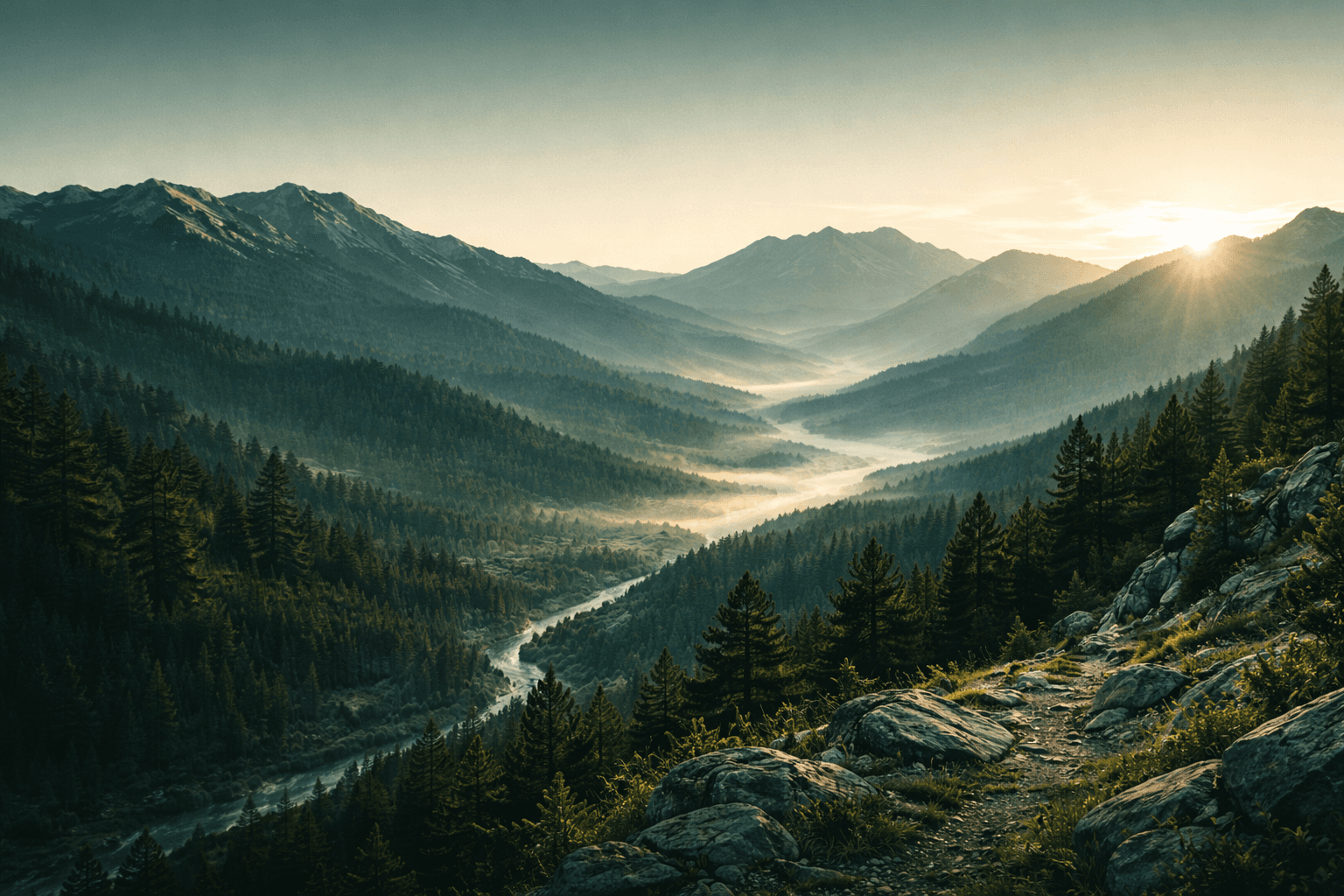 Dynamic picture of a cyclist riding downhill