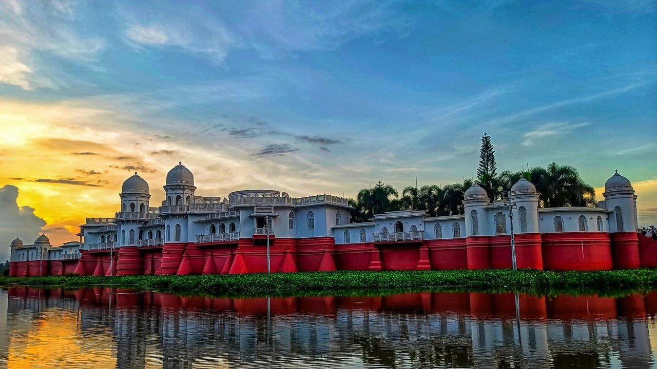 Palace beside lake